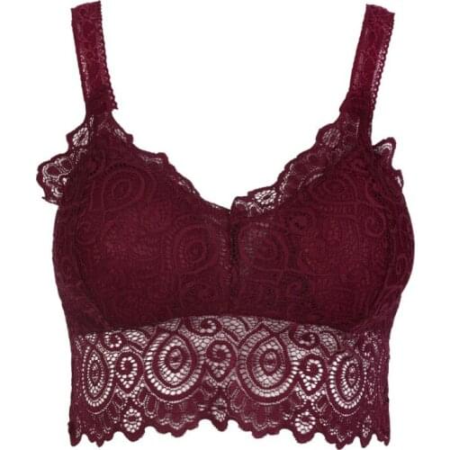 Sexy Lingerie Women Lace Bralette Black White Dark Blue Wine Red Push Up Crop Top Wireless Seamless Bras