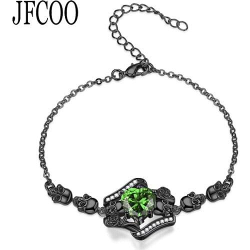 Lady Multi color Skeleton Bracelet Vintage Punk Gothic Skull Bracelets Black Filled Jewelry Dropshipping