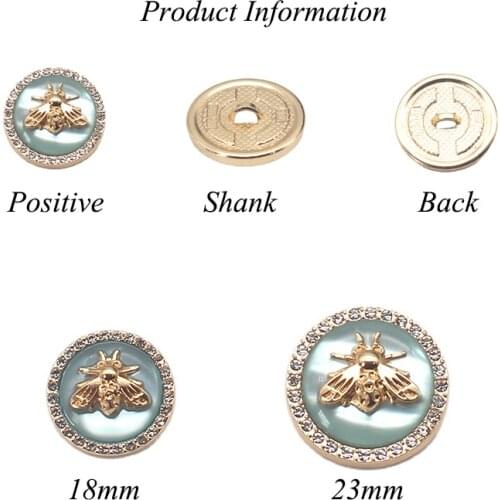 ZMASEY 5Pcs new alloy round buckle gold bottom clothing buckle, DIY handmade sewing clothes romantic wedding decoration aon acce