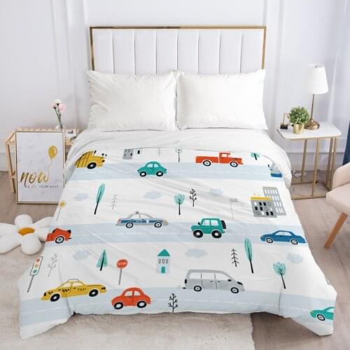 1pc Children Cartoon Duvet cover Quilt/Blanket/Comfortable Case 140x200 Single Size Cute Bedding for child kids baby Cartoon car