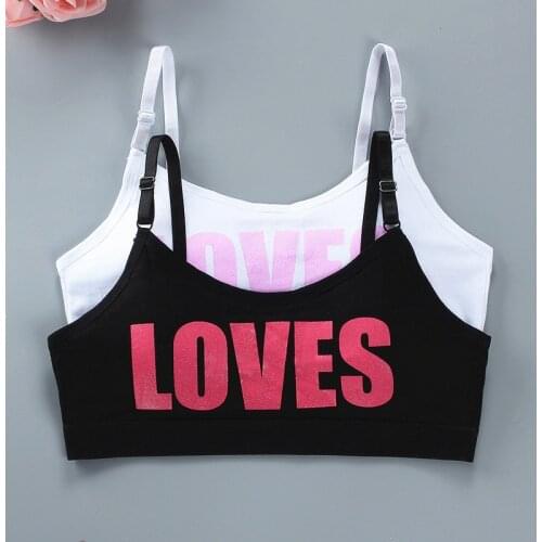 2Pcs Young Girls Underwear Teenage Training Bras Women Cotton Kids Brassiere Tube Tops Girls Sport Bras 8-18 Years