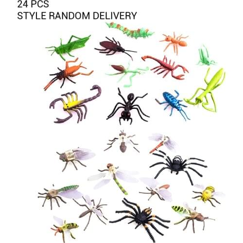 24pcs/lot simulation Insect Toys Special Lifelike Model Simulation insect Toy nursery teaching aids joke toys for Halloween Toy