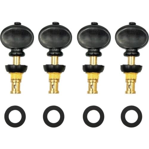 4pcs PVC Ukulele Hawaii Guitar Tuning Pegs Button Pins Straight Style Machines Heads DIY Black Golden