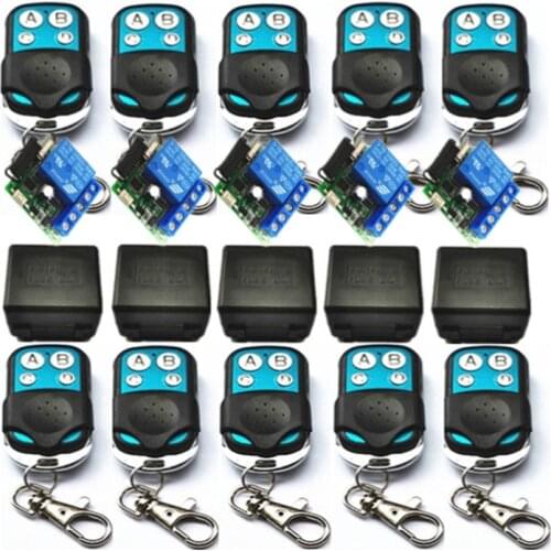 433Mhz RF Remote Controls With Wireless Switch DC12V 1CH Relay Receiver Module Garage Universal Checkpoint For Learning Code