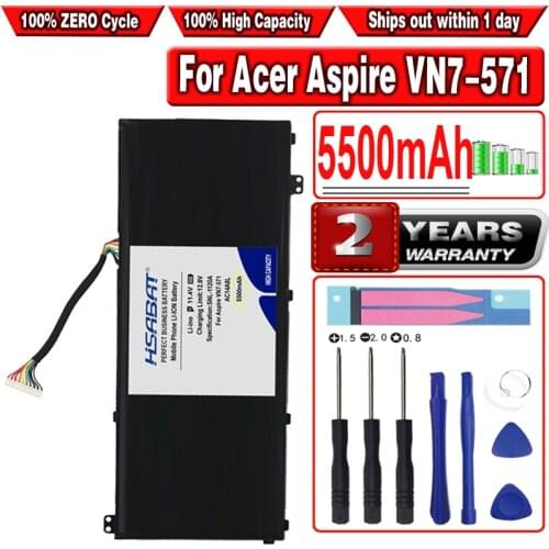 HSABAT 5500mAh AC14A8L Battery for Acer Aspire VN7-571 VN7-571G VN7-591 VN7-591G VN7-791G MS2391 KT.0030G.001