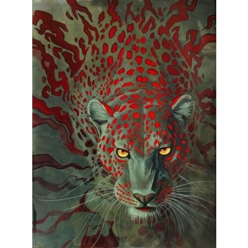 JMINE Div 5D blood Leopard Full Diamond Painting cross stitch kits art High Quality Animal 3D paint by diamonds