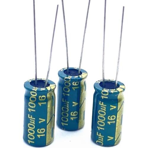 40pcs/lot 1000uf16V Low ESR/Impedance high frequency aluminum electrolytic capacitor size 8*16 16V 1000uf 20