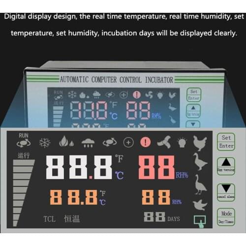 XM-18S 5 Modes Automatic Eggs Incubator Controller Thermostat Incubation Control System Temperature and Humidity Adjustable