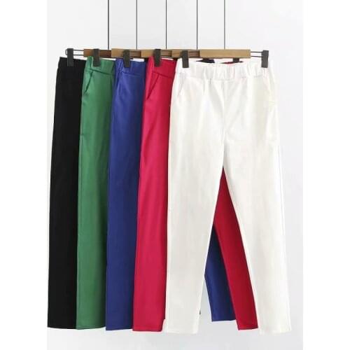 Plus Size Pants For Women 2XL-5XL Elastic Waist High Elastic Fabric Pencil Pants Large Size Trousers In Spring And Autumn Wear