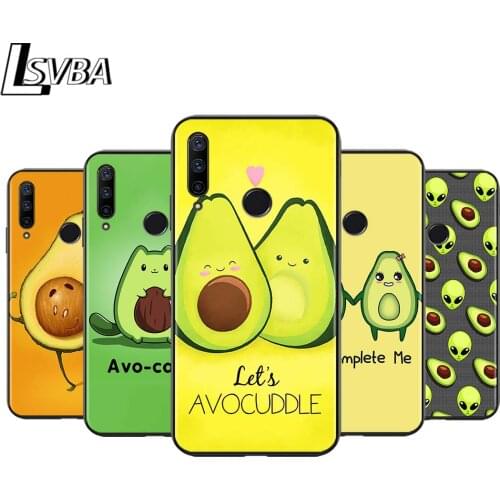 Cute Avocado for Huawei Honor 30 20S 20 10i 9S 9A 9C 9X 8X 10 9 Lite 8A 7C 7A Pro Phone Case Black Cover