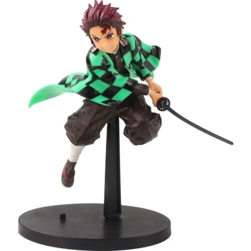 18cm Demon Slayer Anime Kamado Tanjirou Jumping with Sword Battle PVC Action Figure Cartoon Decoration Model Toys Kids GIft