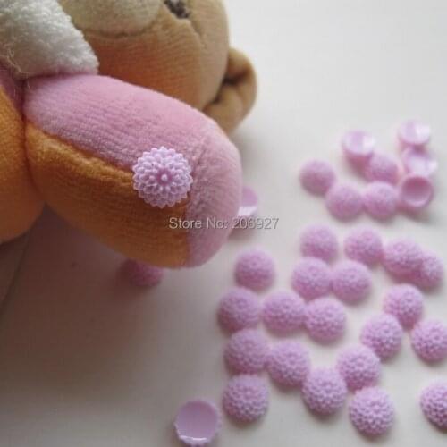 RF18-5 30pcs Cute Pink Purple Flower Shape Nail Resin Decoration Outlooking