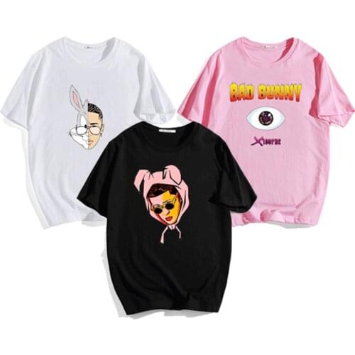 Bad Bunny T-Shirt Fashion Cotton Shirt For Men Women Round Neck Summer T-shirt for Boys Girls Bad Bunny Short Sleeve Tops Tee