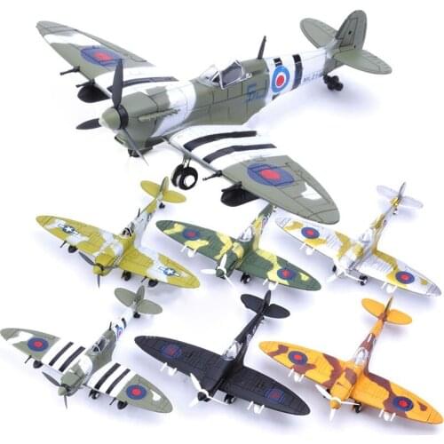 22cm 4D Diy Toys Fighter Assemble Blocks Building Model Airplane Military Model Arms WW2 Germany BF109 UK Hurricane Fighter