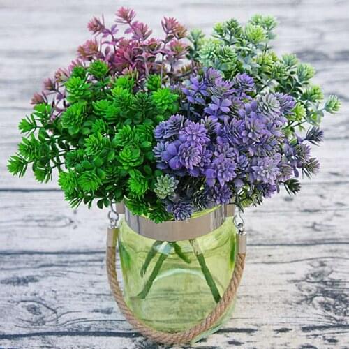 7 forks 28 Heads Branch Succulent Plants Artificial Fall Leaves Flores DIY Artificiais Wedding Decoration Plant Fake Flowers