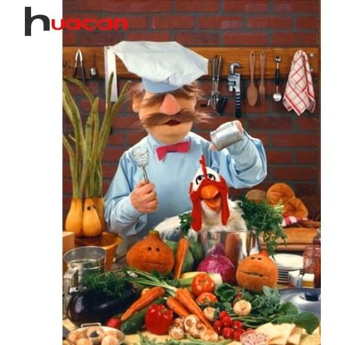 Huacan DIY Diamond Painting New Food Picture Of Rhinestones Diamond Mosaic Kitchen Home Decoration Diamond Art