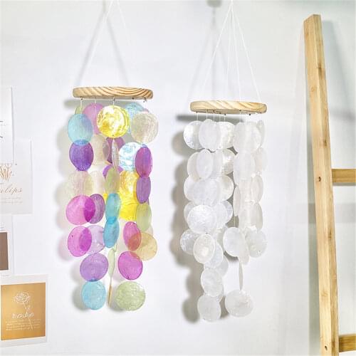 Rainbow Leaf Wind Chimes Resin And Wood Material Rotating Craft Wind Chimes Indoor/outdoor Hanging Decorations HOT
