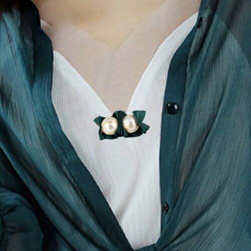 Creative Solid Colors Ribbon Thread Sewing Artificial Pearls Pods Unisex Mini Brooches Lapel Pins Corsage Jewelry Accessories