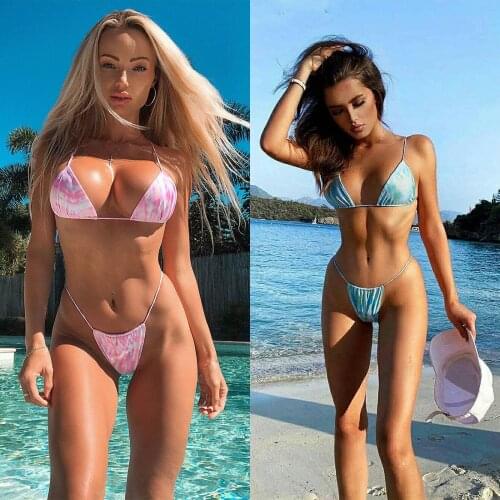 Summer 2PCs Womens Sexy Bikini Swimwear Beach Sexy Swimwear Sets Women Set Gradient Print Crop Top Tube Shorts Sexy Sleeveless