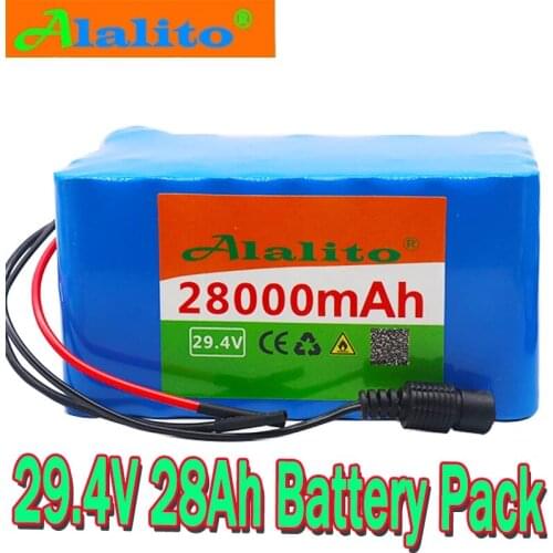 2021 new 100% 7S5P 24v 28Ah battery 250w 29.4V 28000mAh lithium-ion battery for wheelchair electric bicycle pack with BMS