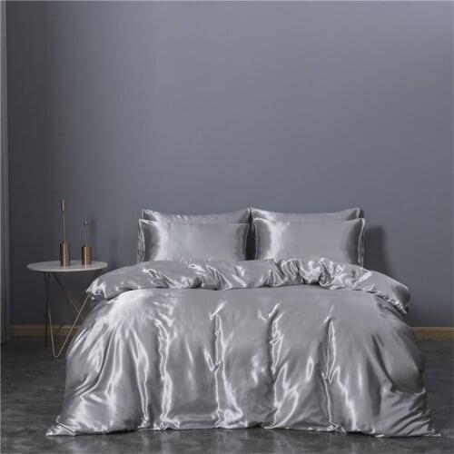 LOVINSUNSHINE Silk Simple Solid Color Bedding Set Duvet Cover Home Textile Sheet Duvet Cover Bedding