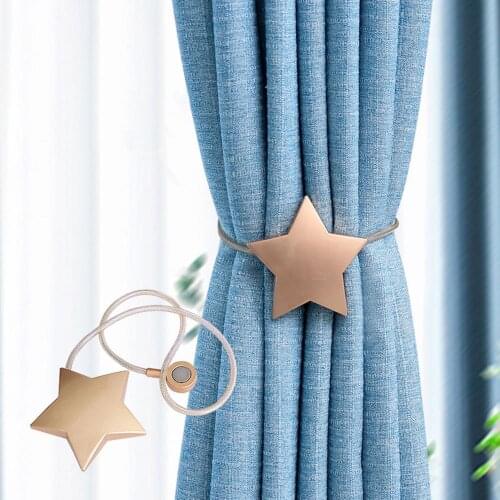 Punch Free Magnetic Pentagram Star Curtain Buckle Holder Tieback Home Decor Curtain Decorative Accessories