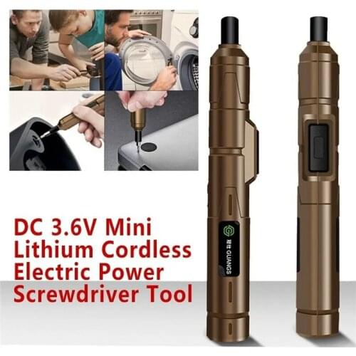 DC 3.6V 1300mAh Mini Cordless Power Screw Driver Lithium Cordless Electric Screwdriver Tool With 10Pcs Drill Bits TP-0378