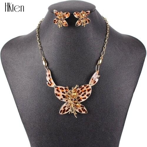 MS20140 Fashion Brand Jewelry Sets Butterfly Necklace Earring Set Charm Necklace 3Colors Bridal Jewelry High Quality New Arrival