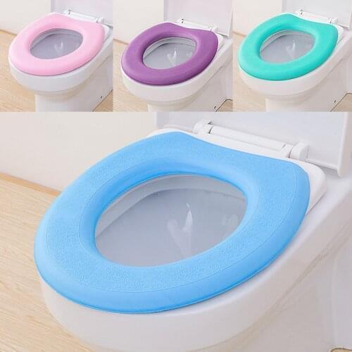 Soft Toilet Seat Cover Waterproof EVA Toilet Cushion Sticker Winter Warm Bathroom Close stool Protector Bathroom Accessories