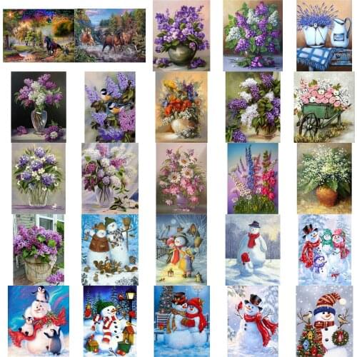 Violet flowers cross stitch kit people 18ct 14ct 11ct count canvas stitches embroidery DIY handmade needlework