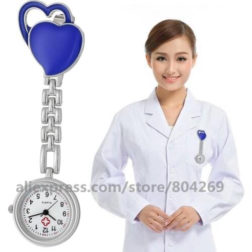 Wholesale Fashion Pocket Watch Doctor Alloy Heart Watches Nurse Fashion Medical With Clip Pocket Watches hsb110503