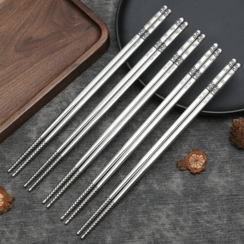 12pcs 23cm 304 Stainless Steel Chopsticks Chinese 12 Zodiac Chopsticks Anti-slip & Anti-scald Chinese Tableware Gift Collection