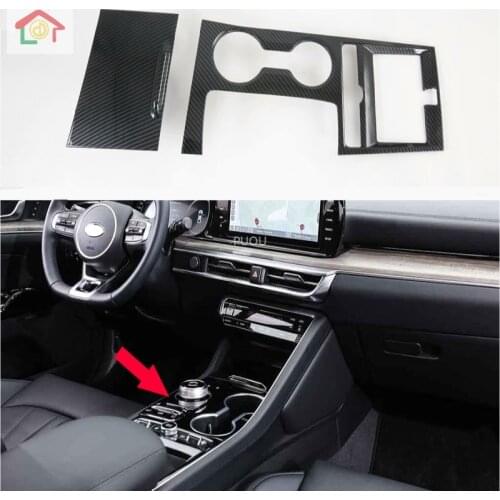 For KIA Optima K5 2020 2021 ABS Carbon Fiber Car Styling Gear Shift Panel Center Console Cover Trim Interior Accessories