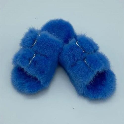 Pantoufles Pour Enfants De La Station Europeenne Vraies Pantoufles De Vison Couleurs Personnalisables Chaudes