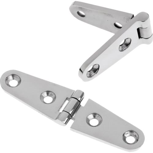 2 x Boat Strap Hinges Deck Cabinet Hinge, 4 Holes Marine 316 Stainless Steel 4 x 1 inch