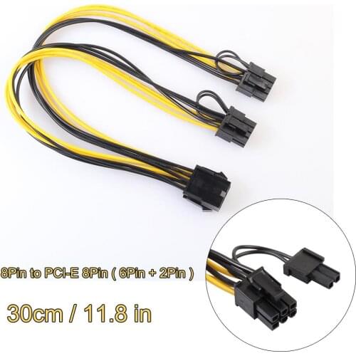 Gpu Pci-e 8pin To Double Pci-e (6p+2p) Splitter Graphics Card Gpu Power Supply Line 8pin One Male To Two Female Power Adapter