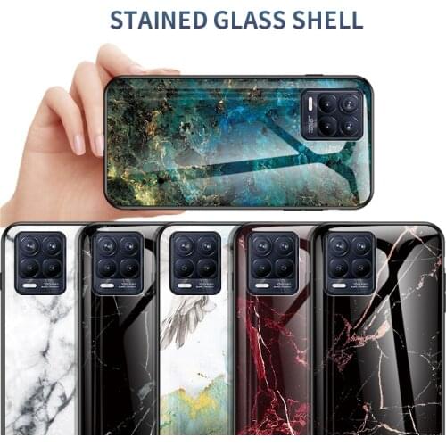 Luxury Marble Glass Soft Silicone Frame Hard Cover For OPPO Realme8Pro X50PRO X7 C21 3PRO 5PRO 6 7i 7PRO C15 X7PRO Capa Fundas