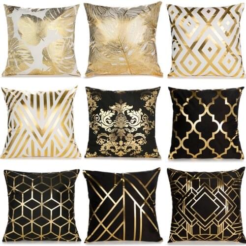 Christmas Gold Bronzing Cushion Cover Decorative Pillows Fashion Seat Cushions Home Decor Geometric Throw Pillow Sofa Pillowcase