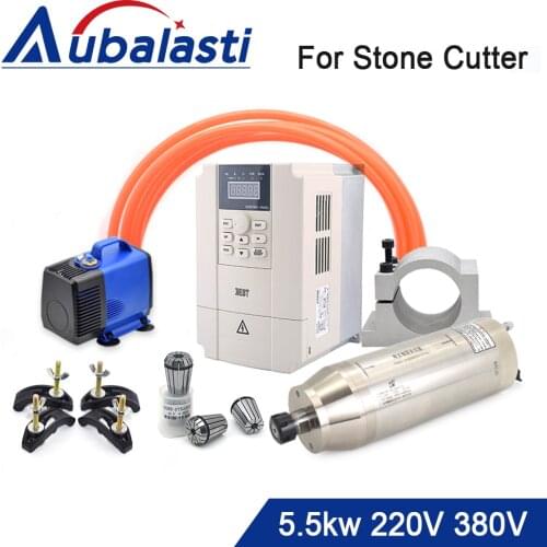 Aubalasti CNC Water Cooling Spindle Metal Milling 5.5kw Constant Torque Spindle Motor 220V 380V ER25 for CNC Stone Cutting