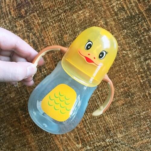 Toddler Silica Gel 280ml Cute Baby Cup Kids Children Learn Feeding Drinking Water Handle Bottle Training Cup Baby Feeding Cup