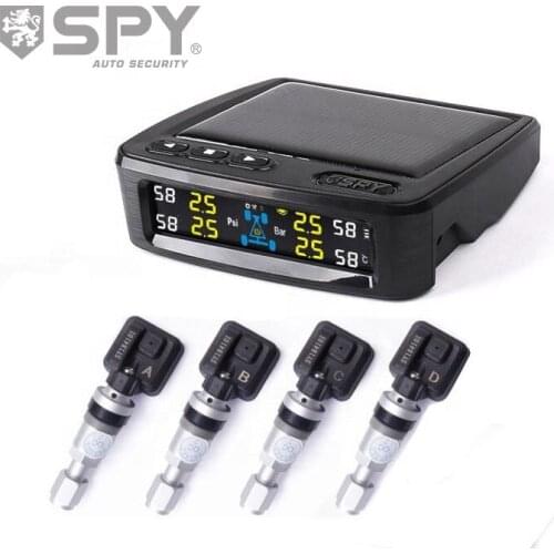 Tire gaugesspy solar power tpms tire pressure monitoring system
