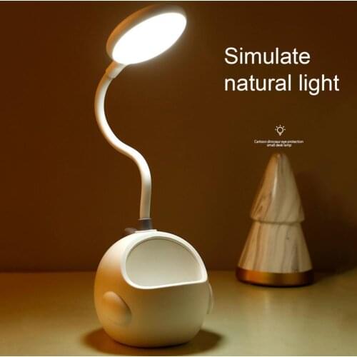 LED Cartoon Dinosaur Shape Bendable Light Tube Student Bedroom Desk Reading Lamp