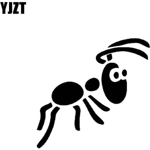YJZT 15CM*14.5CM Brief Strokes Ant Insect Vinyl Artistic Decal Car Sticker Black/Silver C19-0462