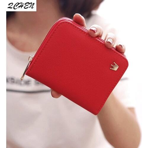Women wallet Leather Luxury Brand Famous Crown Women Wallets Purses Female Short Coin Zipper Purse Credit Card Holder 331