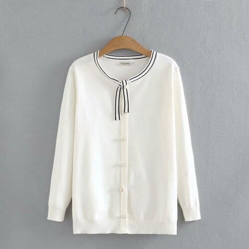 Womens oversize sweater autumn 2021 womens clothing O-Neck bow Top female black white dark blue Womens jumper