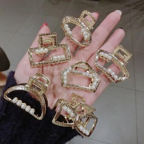 1PC Imitation Pearl Ponytail holder Shinning Women Party Crystal Hair Clips Girls Korean Heart Adult Hair Accessories Hot Sale