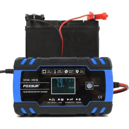 12V 24V Pulse Repairing Charger with LCD Display Motorcycle & Car Battery Charger AGM GEL WET Lead Acid Battery Charger