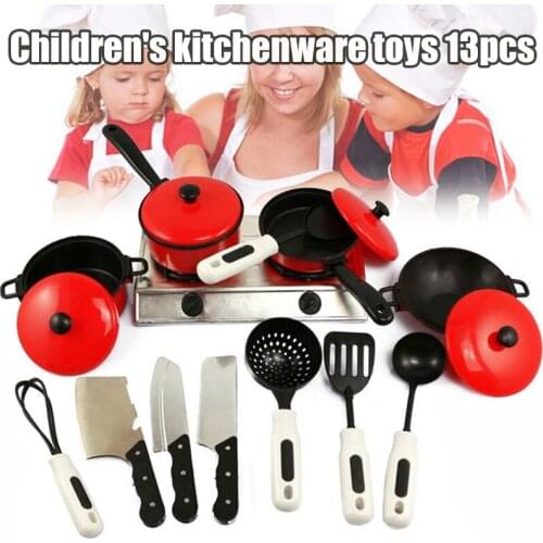 13 PCS Play Cooking Kit for Kids Kitchenware Set Roleplay Toddler Playhouse Game Early Education NSV775