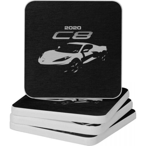 2020 Corvette C8 Stingray 8th Generation Diatom Square Round Coaster Multifunction Cup Bonsai Mat Soap Pad Diameter 10cm