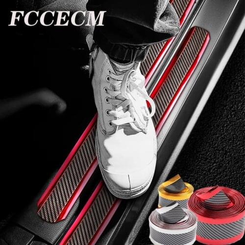 3D Carbon Fiber Car Sticker DIY Paste Protector Strip Auto Door Sill Side Mirror Anti Scratch Tape Waterproof Protect Film